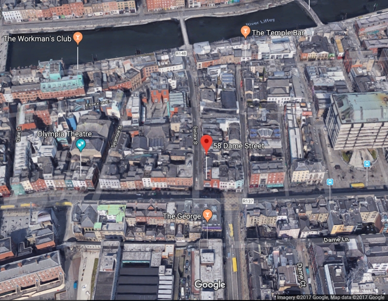 58 Dame Street, Dublin on Contemporary Google Maps
