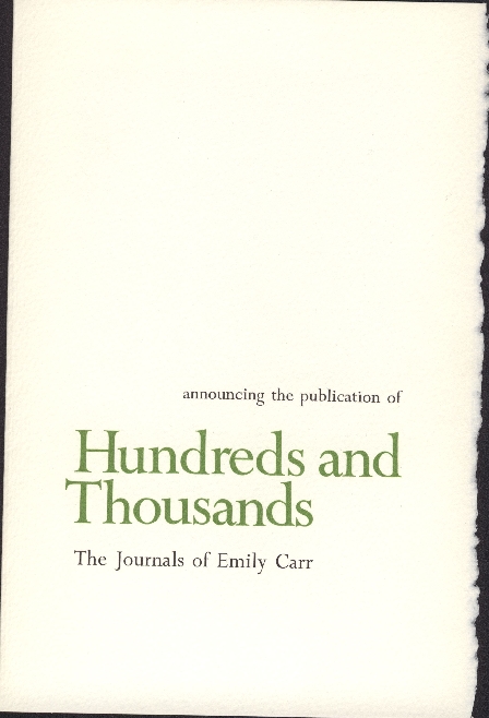 introduction to limited edition copy of Hundreds and Thousands