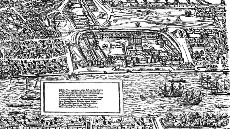 Agas Map depicting the Tower of London.