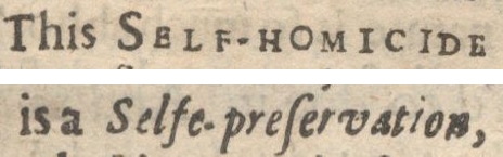 Typography of "selfe-preservation" and "self-homicide" in Donne's <em>Biathanatos</em>