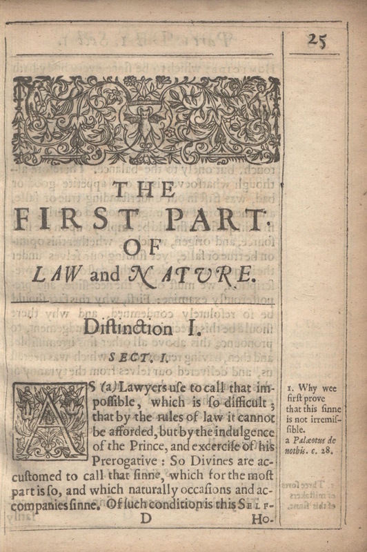 "Of Law and Nature" Section Heading of Donne's <em>Biathanatos</em>
