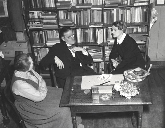 Joyce with Sylvia Beach and Adrienne Monnier at Shakespeare and Company