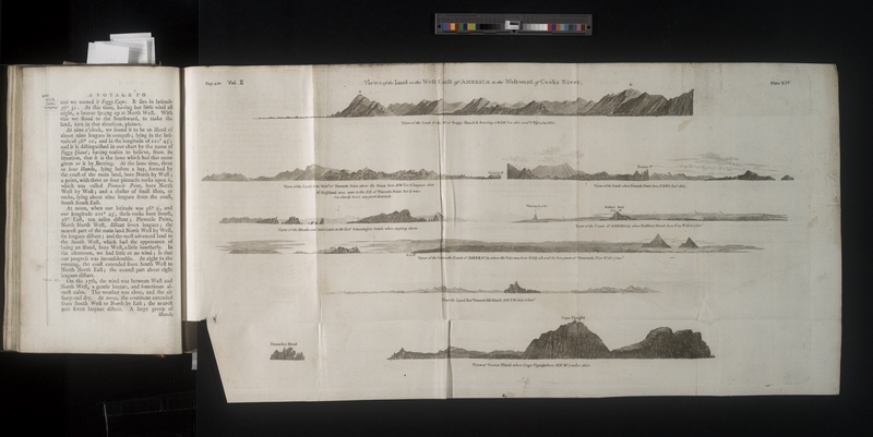 Scan of Captain Cook's Book with Fold Out Map