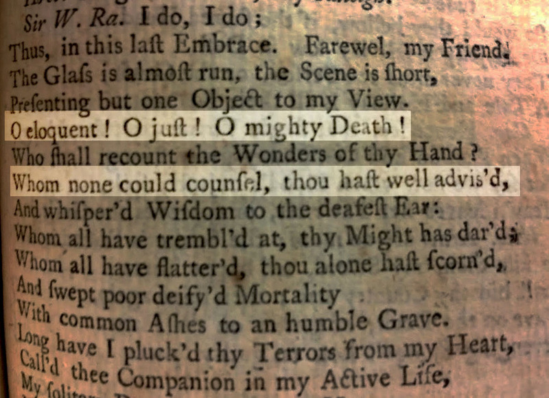 Final page of George Sewell's Sir Walter Raleigh, A Tragedy