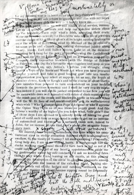 James Joyce - corrected proof of work in progress (Finnegan's Wake) - Transition