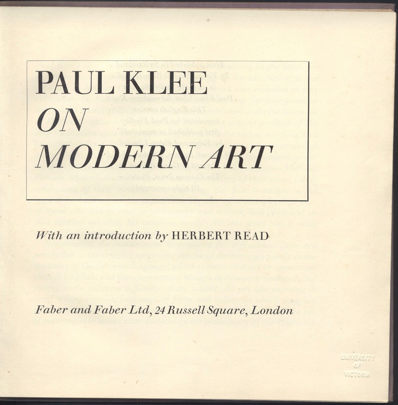 Title Page of <em>On modern art</em> with Introductory and Publisher Accreditation.