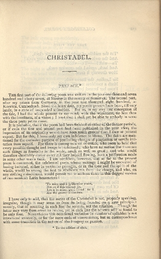Coleridge, Poetical Works, Christabel Note