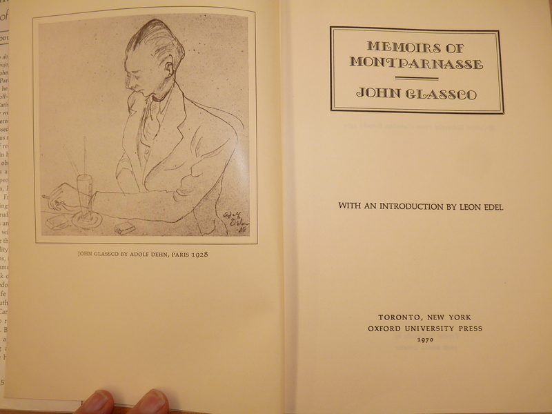 Glassco portrait, <em>Memoirs of Montparnasse</em>, illustration by Adolf Dehn, Paris, 1928.