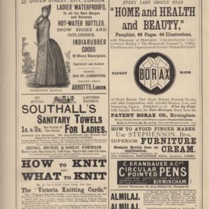 3rd page of advertisements in Woman's World Dec 1887