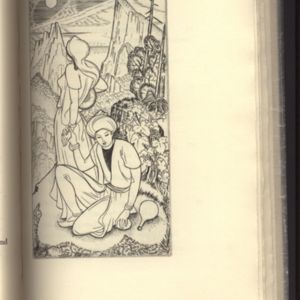Illustration made by John Buckland Wright for Fitzgerald's<em> Rubaiyat</em> Published by Golden Cockerel Press (1938)