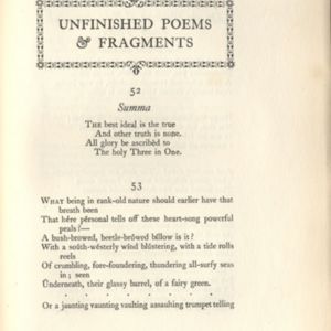 Unfinished Poems & Fragments