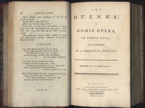 Title Page of <em>The Duenna </em>by <span>Richard Brinsley Sheridan</span>
