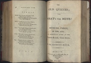 Title Page of <em>The Old Quizzes; or, What's the News? </em>by Robert Hall