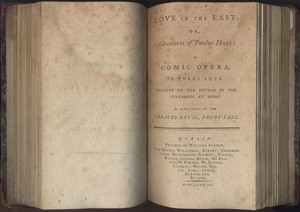 Title Page of <em>Love in the East </em>by James Cobb