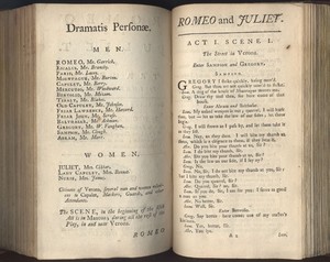 First Two Pages of Garrick's Revision of <em>Romeo and Juliet</em>