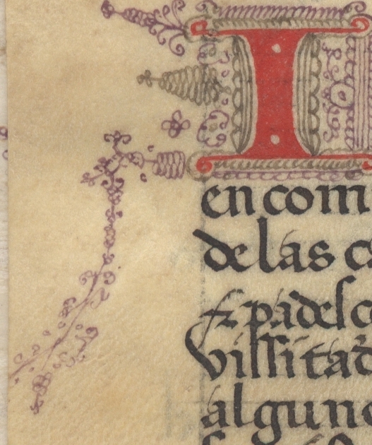 Decorated capital letter I. <em>Regla de la Sagrada Orden de Penitencia. </em>
