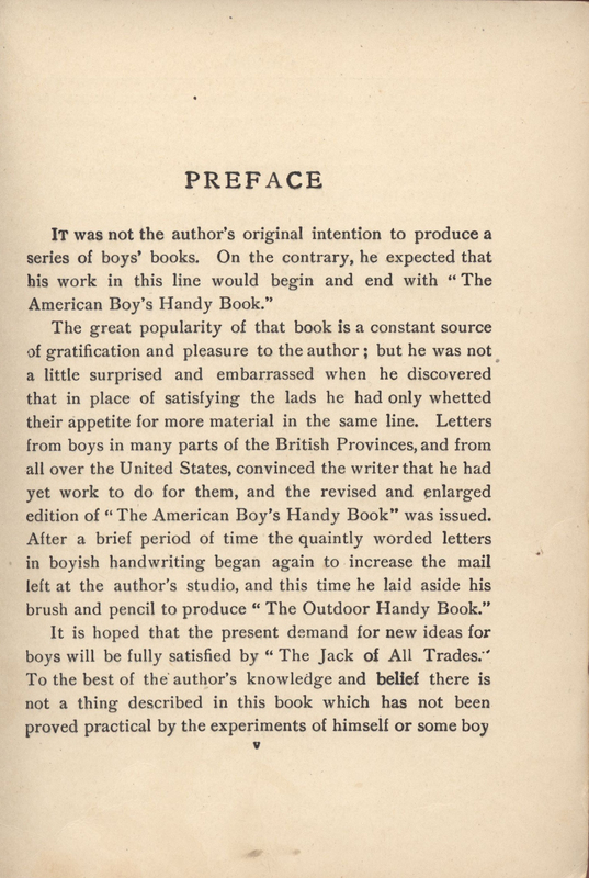 D.C. Beard's Jack of All Trades "Preface" 