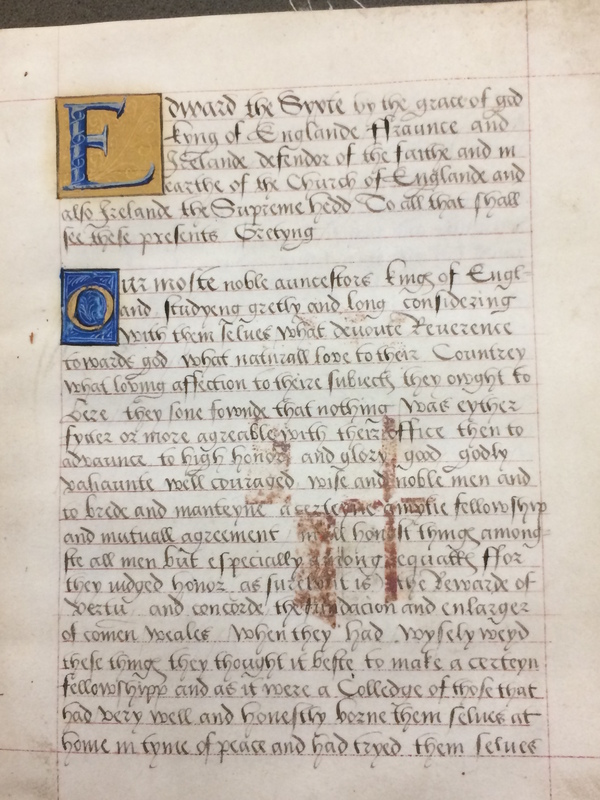 Statutes of the Order of the Garter - First Page