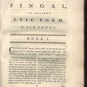 Title of Poems of Ossian 1762