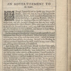 Advertisement to the Reader in Donne's <em>Pseudo-Martyr</em>
