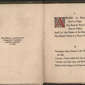 Quatrain 1 &amp;2 from Fitzgerald's<em> Rubaiyat</em> Published by Siegle Hill &amp;Co. (1911)
