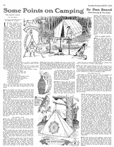 D.C. Beard's  "Some Points on Camping" from Boys' Life June 1921